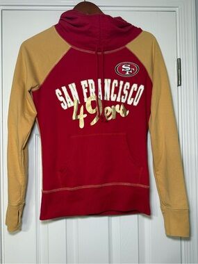 San Francisco 49ers Hoodie Women’s size Small Red Gold NFL Pullover Sweatshirt